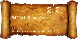 Régi Romuald névjegykártya